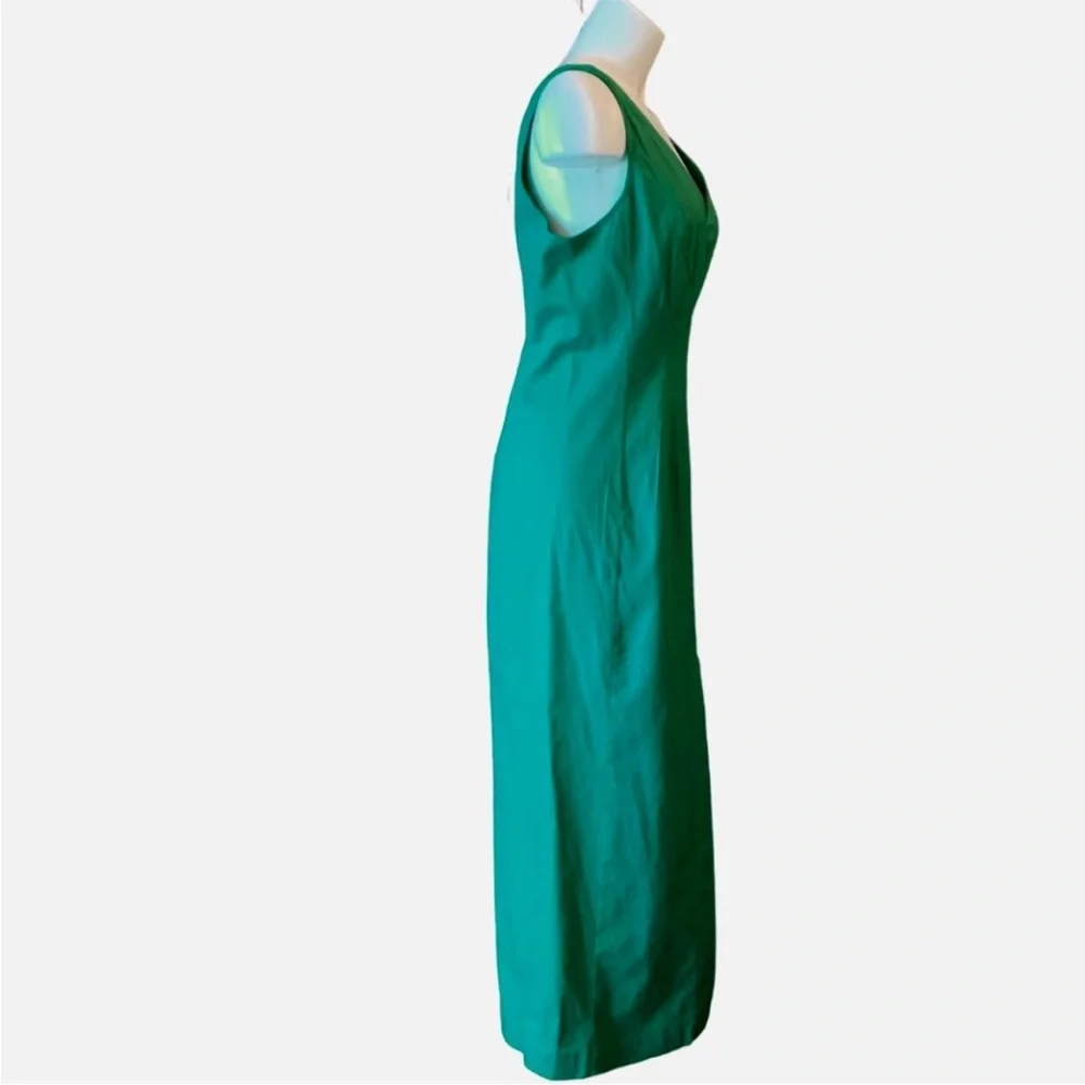 Banana Republic Green Linen-Blend Seam Bodice Maxi Dress size 10 - Picture 5 of 10
